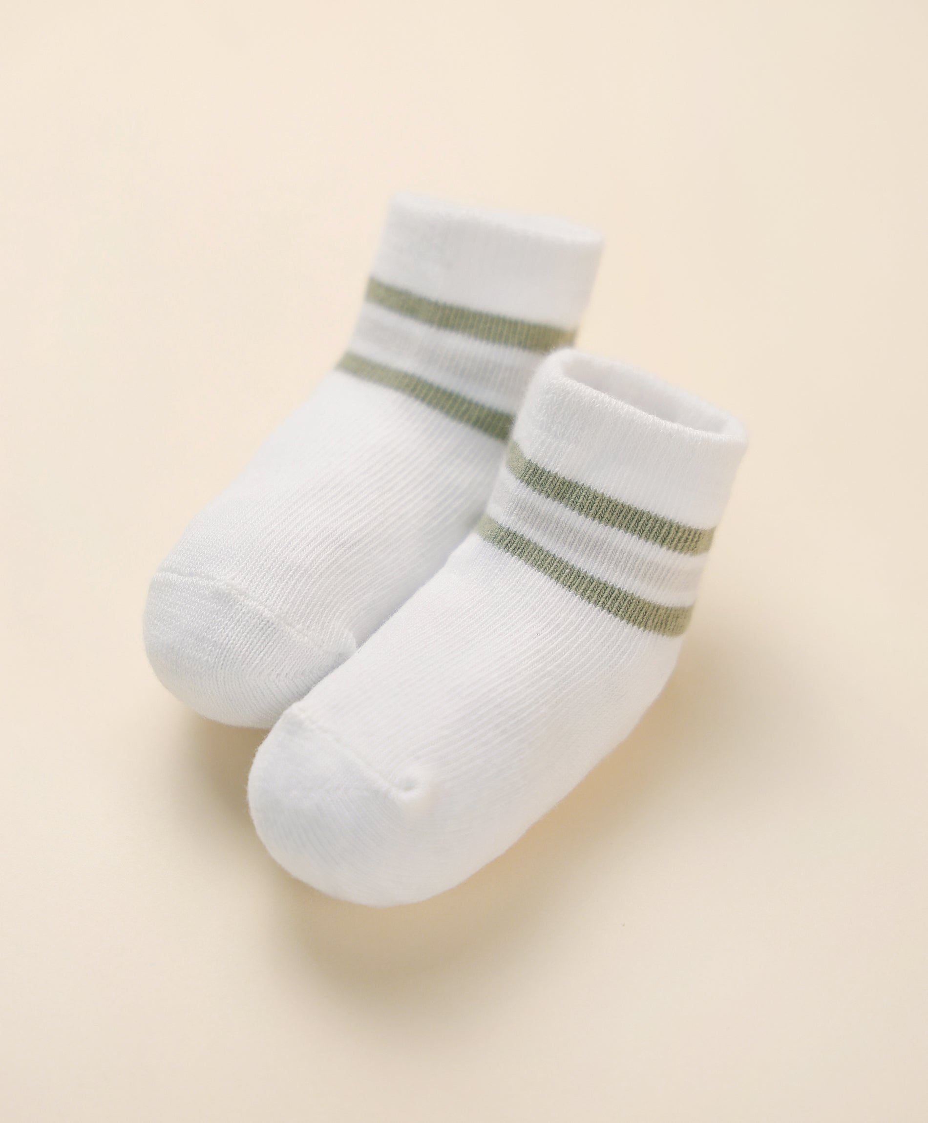 Socks - Green &amp; grey stripes