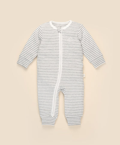 Comfy Baby Zip Growsuit - Grey stripes Lummi in Colour Babywear