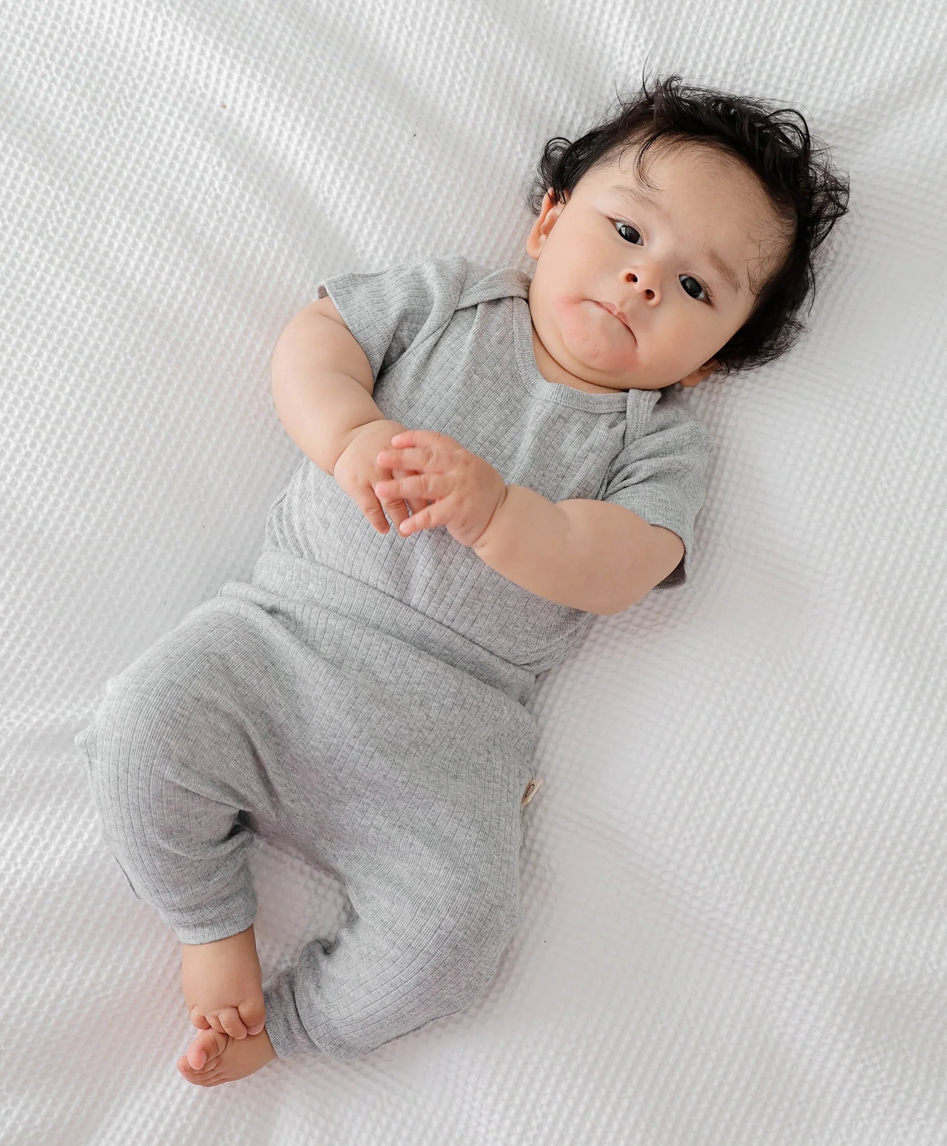 Comfy Baby Leggings - Heather grey Lummi in Colour Babywear