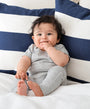 Comfy baby short sleeve bodysuit - Heather grey Lummi in Colour Babywear