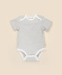 Comfy baby short sleeve bodysuit - Grey stripes Lummi in Colour Babywear