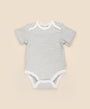 Comfy baby short sleeve bodysuit - Grey stripes Lummi in Colour Babywear