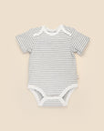 Comfy baby short sleeve bodysuit - Grey stripes