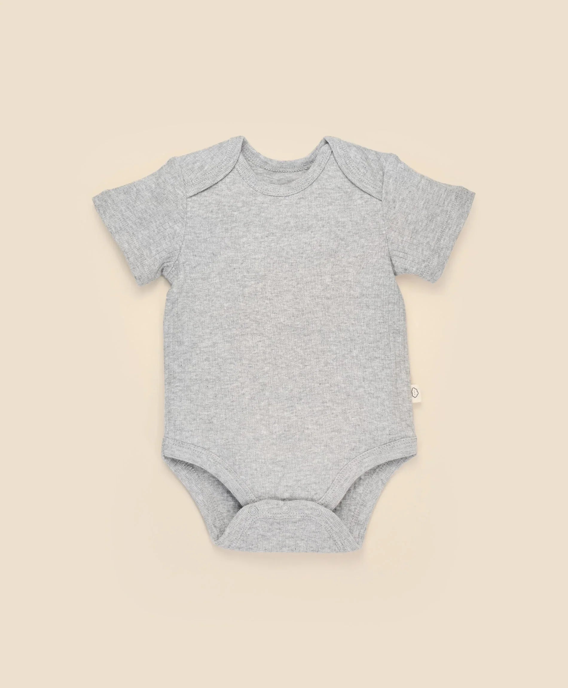 Comfy baby short sleeve bodysuit - Heather grey Lummi in Colour Babywear