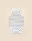 Comfy baby singlet bodysuit - Grey stripes