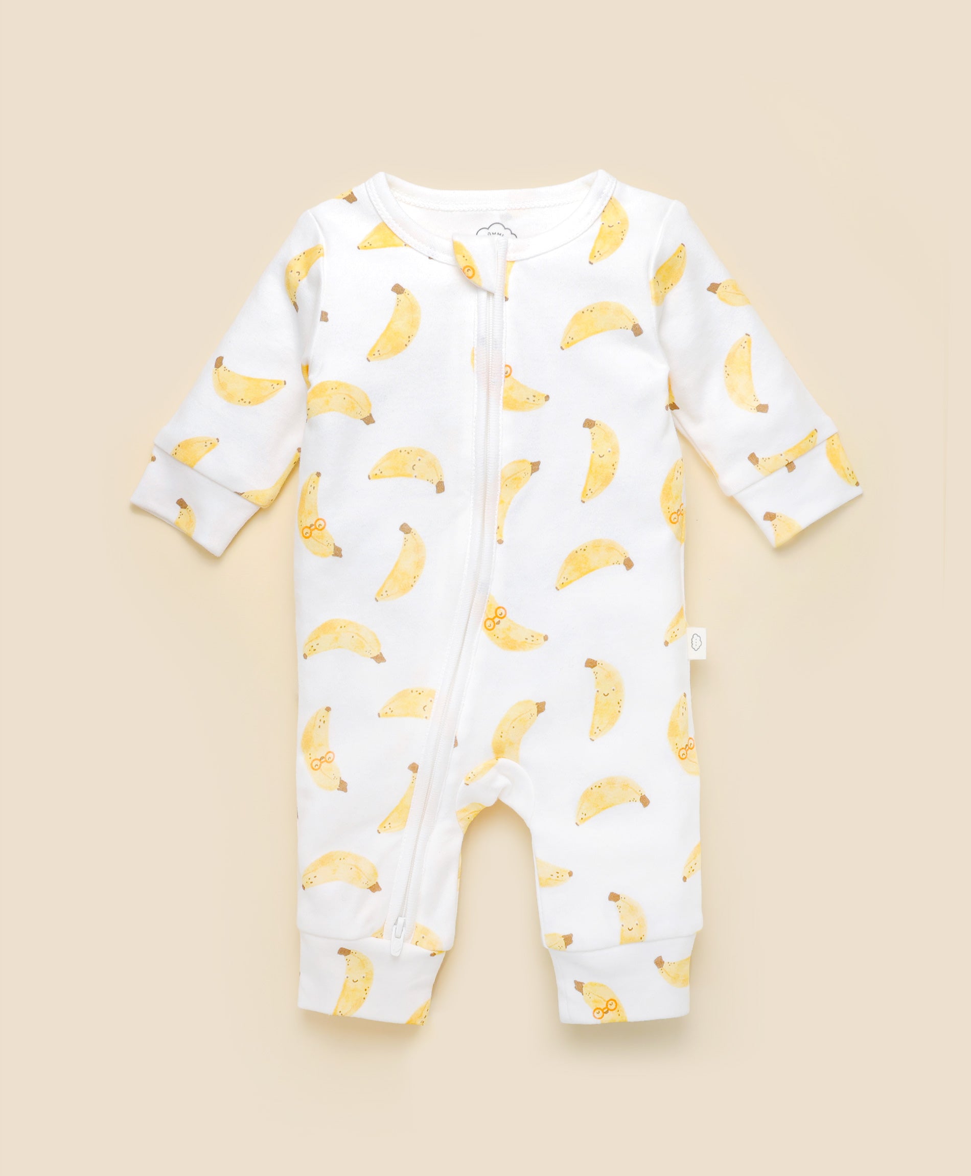 Zip Baby Growsuit - Bananas