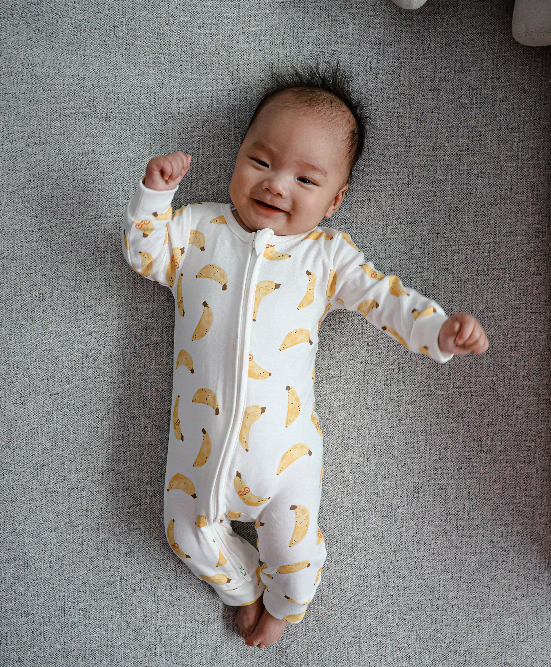 Zip Baby Growsuit - Bananas