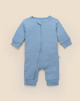 Comfy Baby Zip Growsuit - Heather Blue
