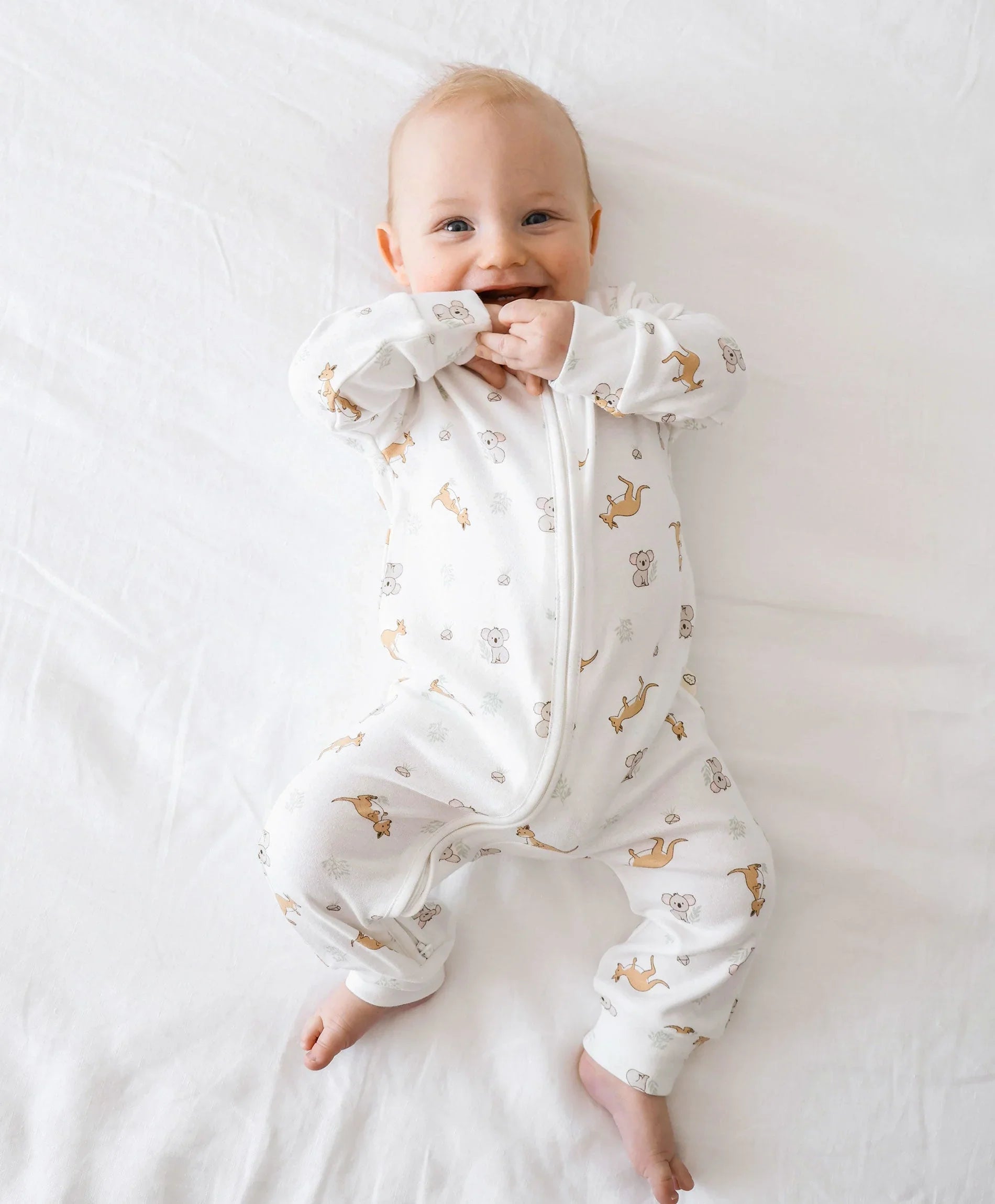 Organic Cotton Growsuit - Kangaroo &amp; Koala