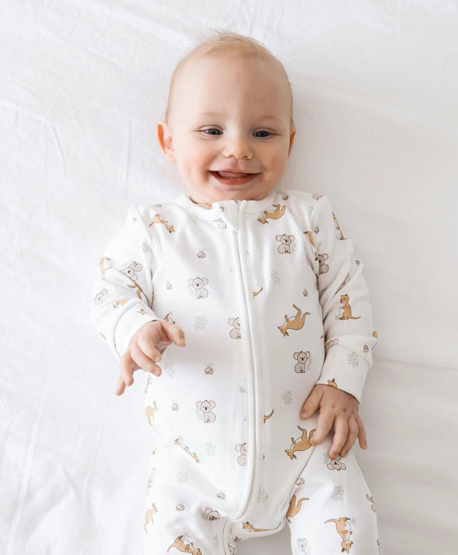 Organic Cotton Growsuit - Kangaroo &amp; Koala