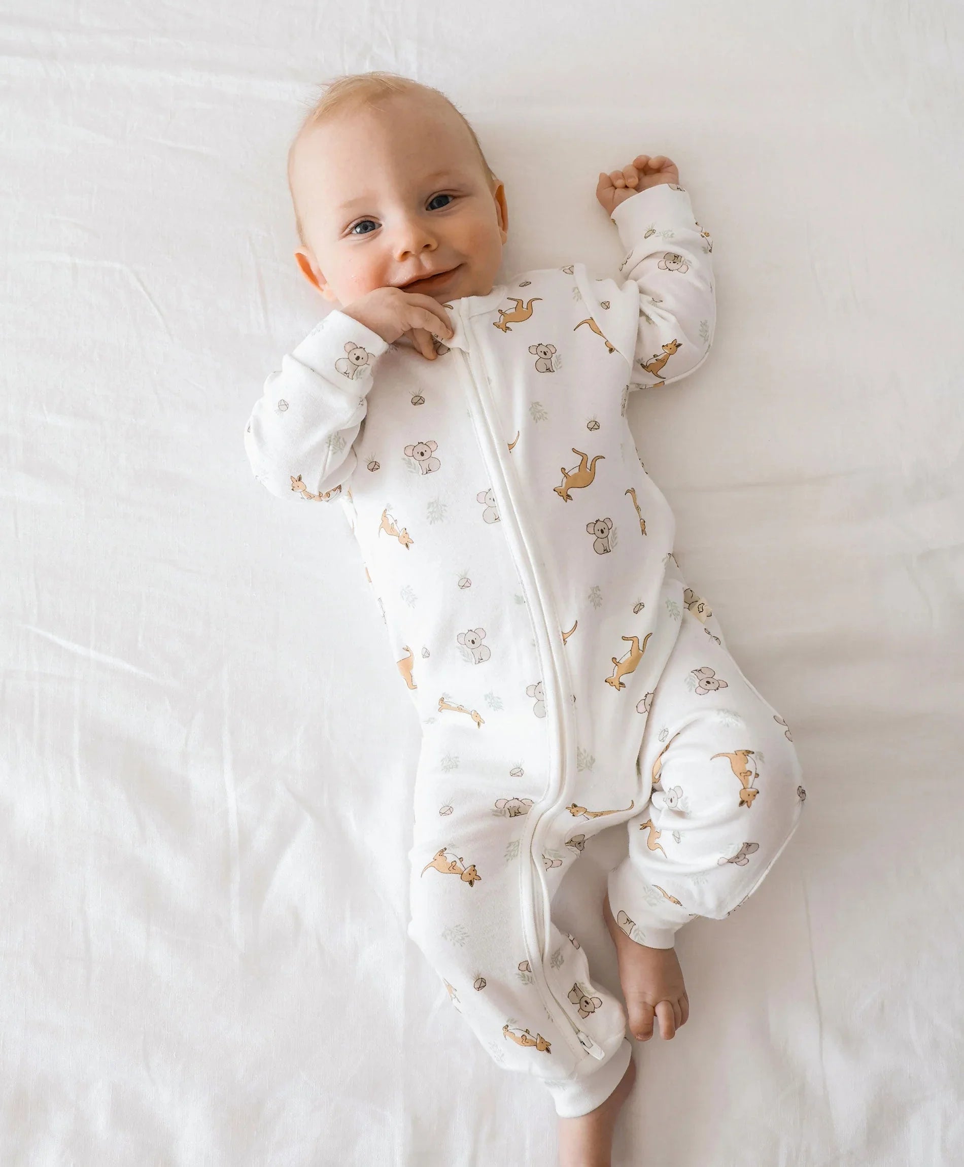 Organic Cotton Growsuit - Kangaroo &amp; Koala