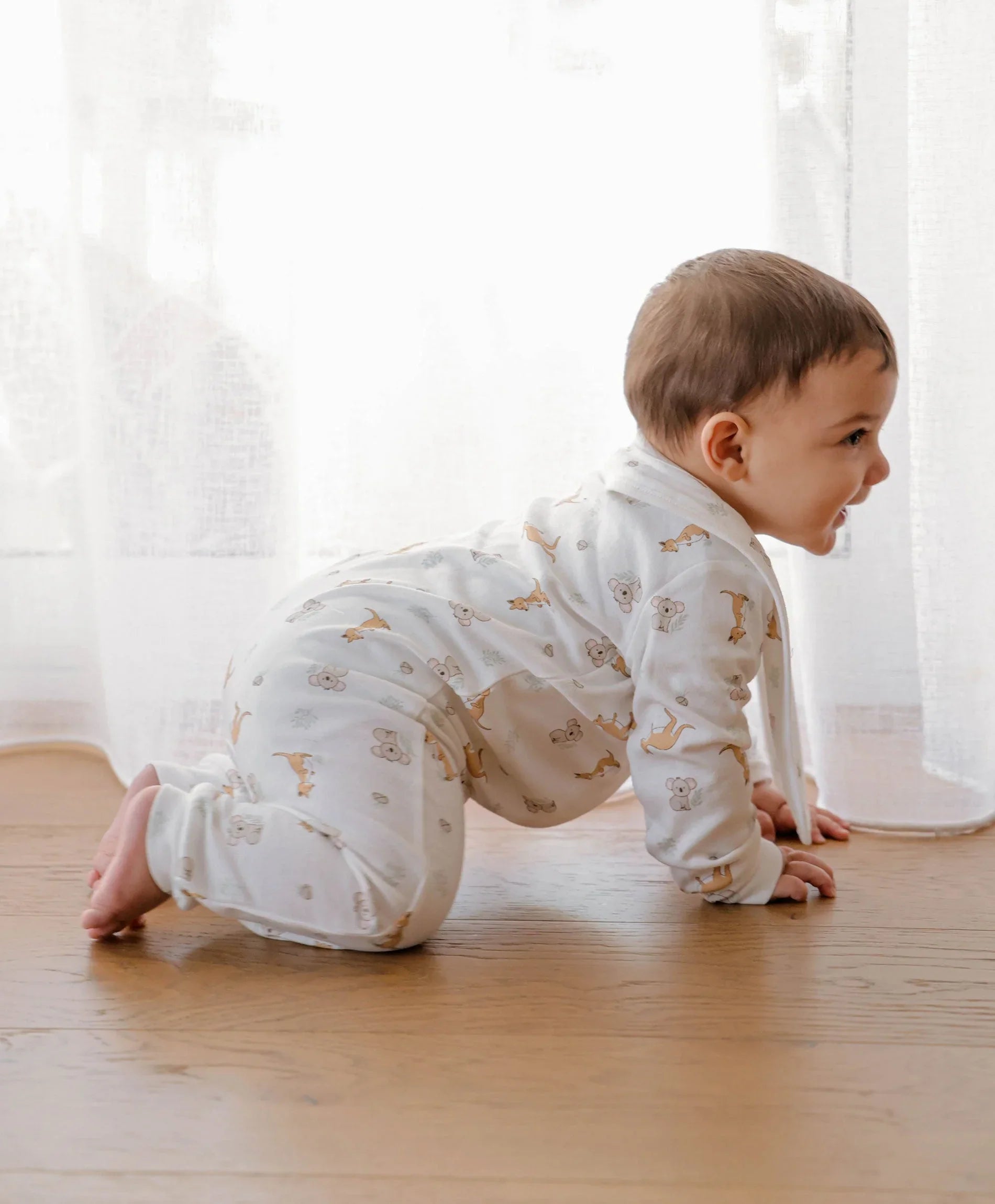 Organic Cotton Growsuit - Kangaroo &amp; Koala