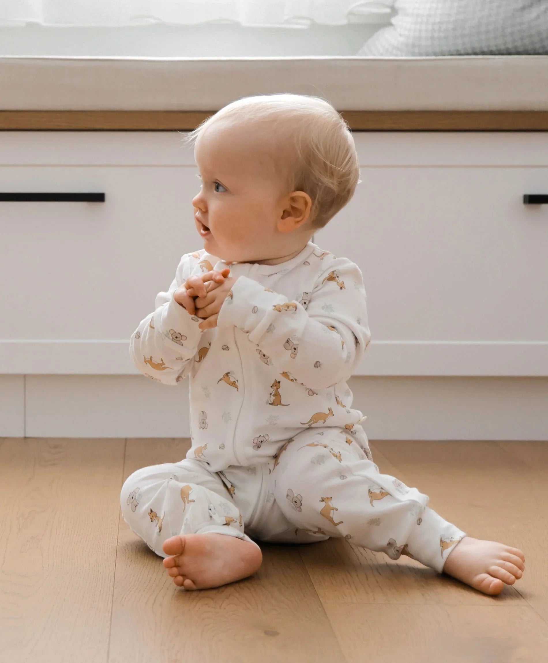 Organic Cotton Growsuit - Kangaroo &amp; Koala