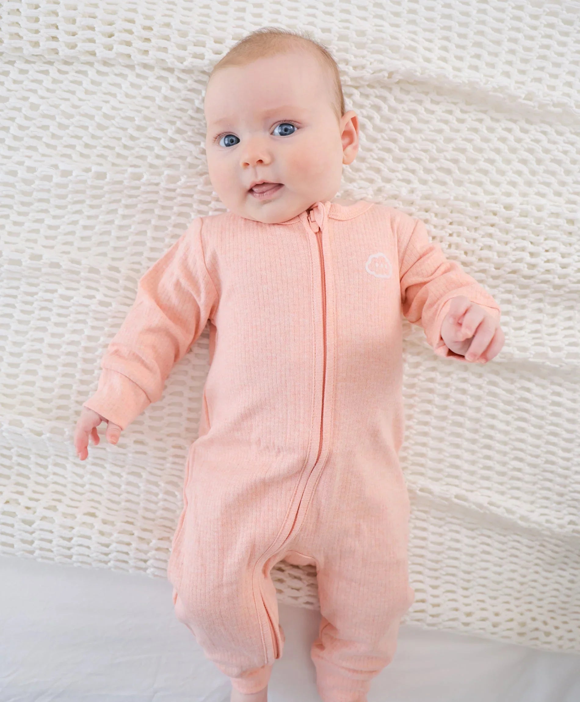 Organic Cotton Growsuit - Heather Pink