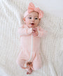 Organic Cotton Growsuit - Pink Stripes