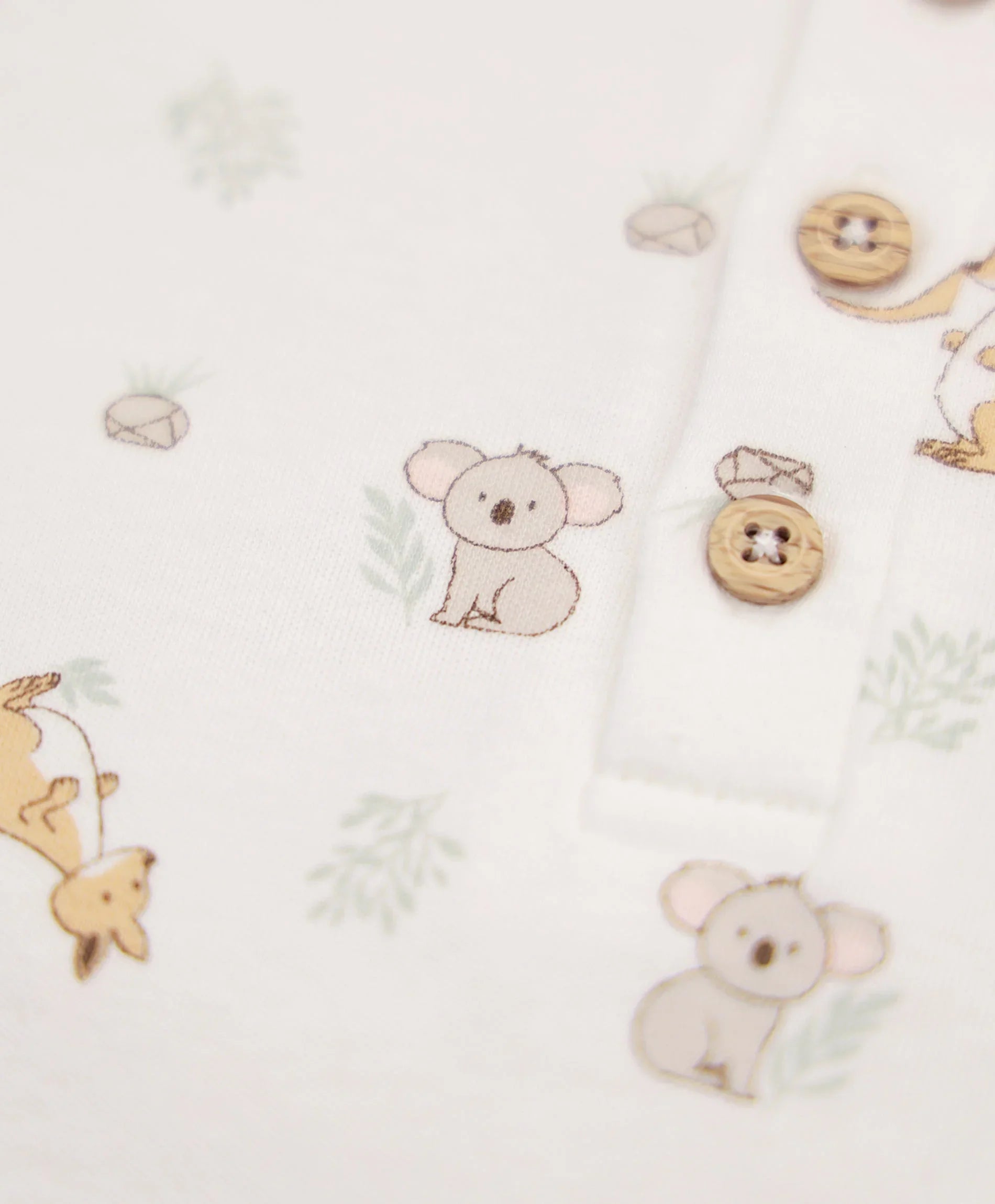 Organic Cotton Romper - Kangaroo &amp; Koala