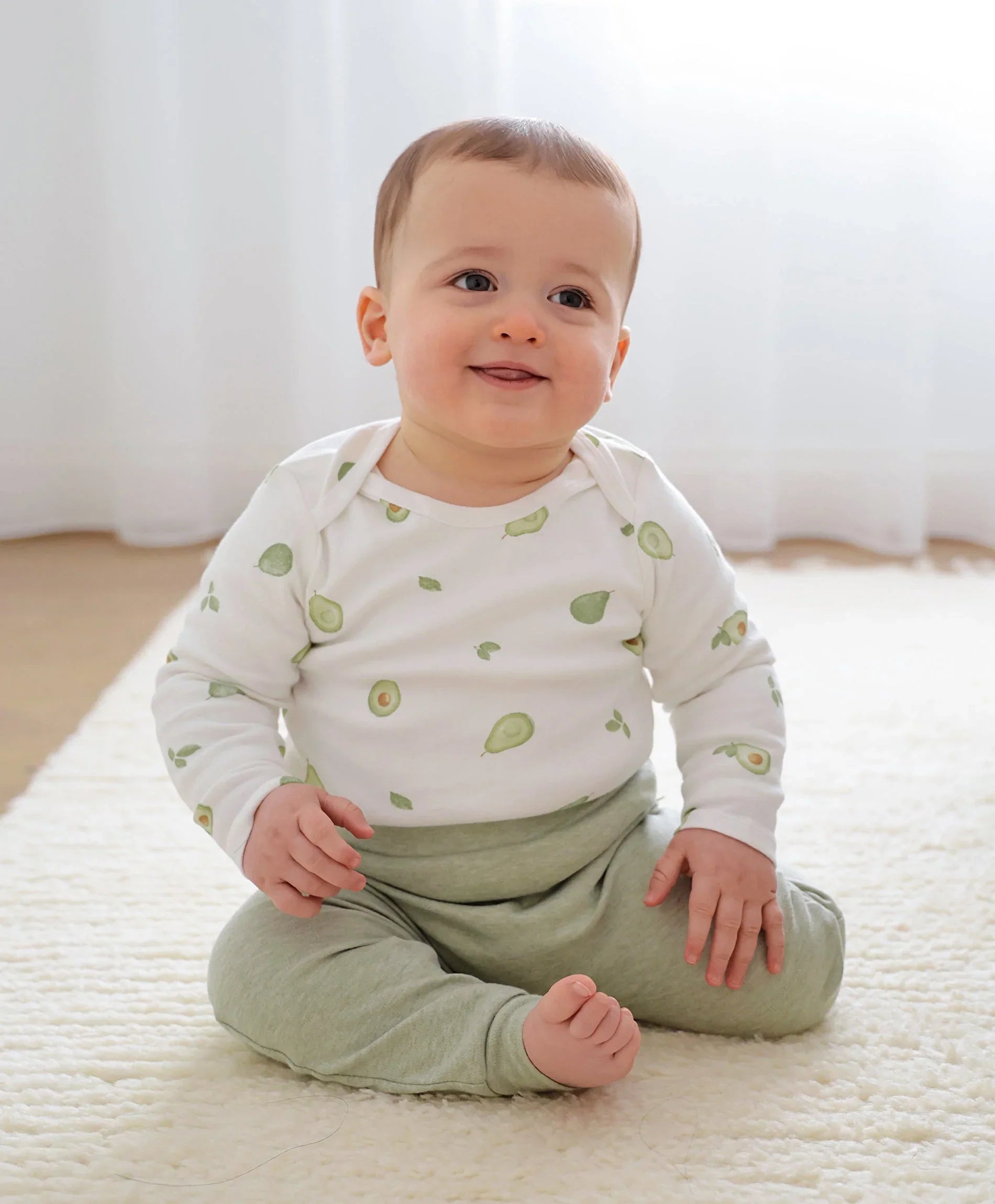 Baby long sleeve bodysuit - Avocados Lummi in Colour Babywear