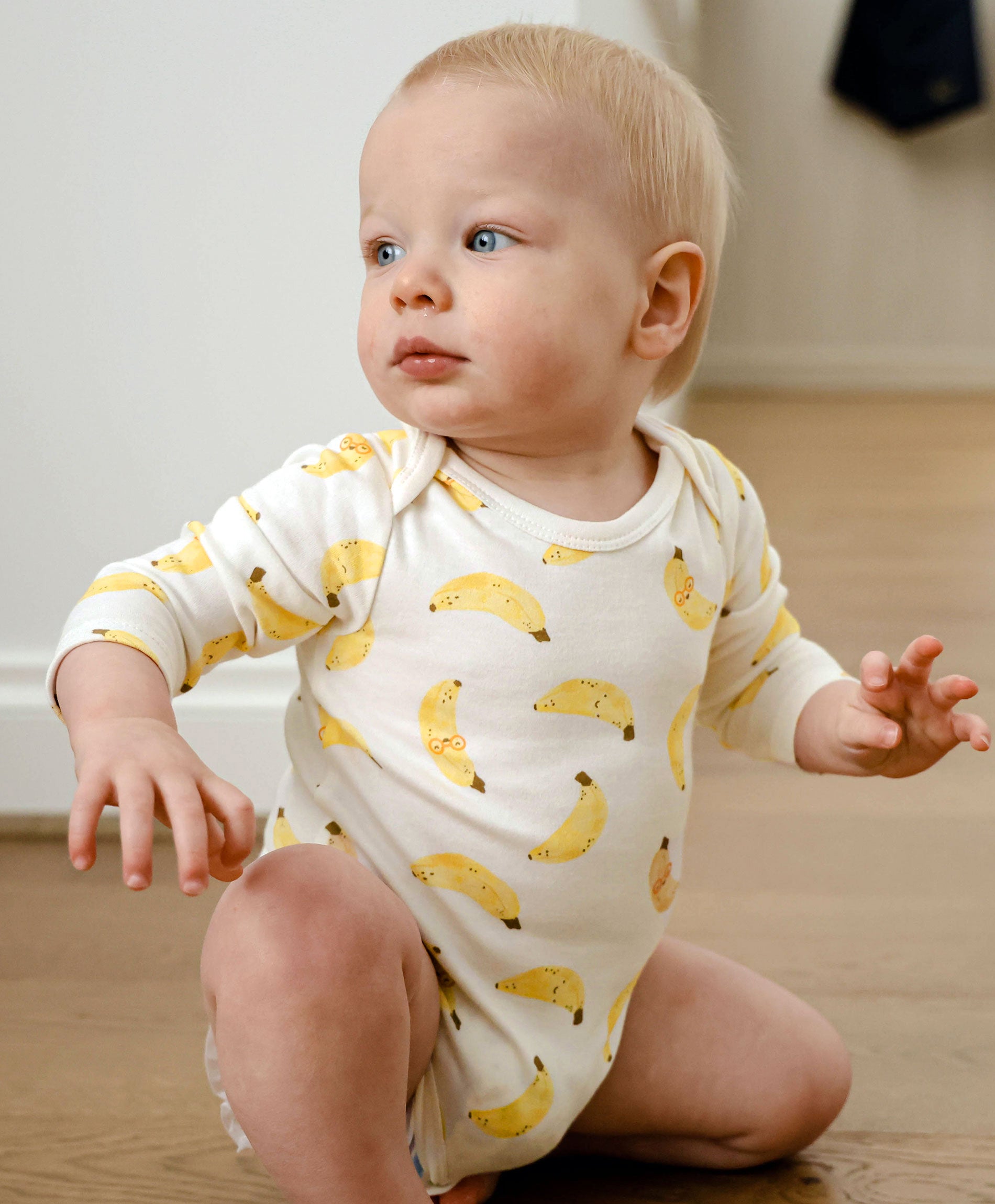 Long sleeve baby bodysuit - Bananas