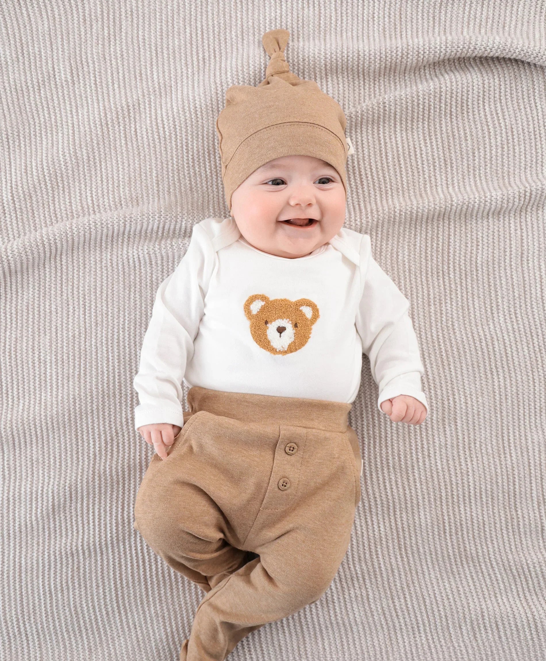 Organic Cotton Long Sleeve Bodysuit - Chenille Bear