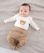 Organic Cotton Long Sleeve Bodysuit - Chenille Bear