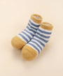 Organic Cotton Baby Socks - Mustard & Blue Stripes