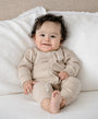 Comfy Baby Zip Growsuit - Heather Oat Lummi in Colour Babywear