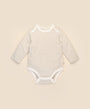 Comfy baby long sleeve bodysuit - Oat stripes Lummi in Colour Babywear