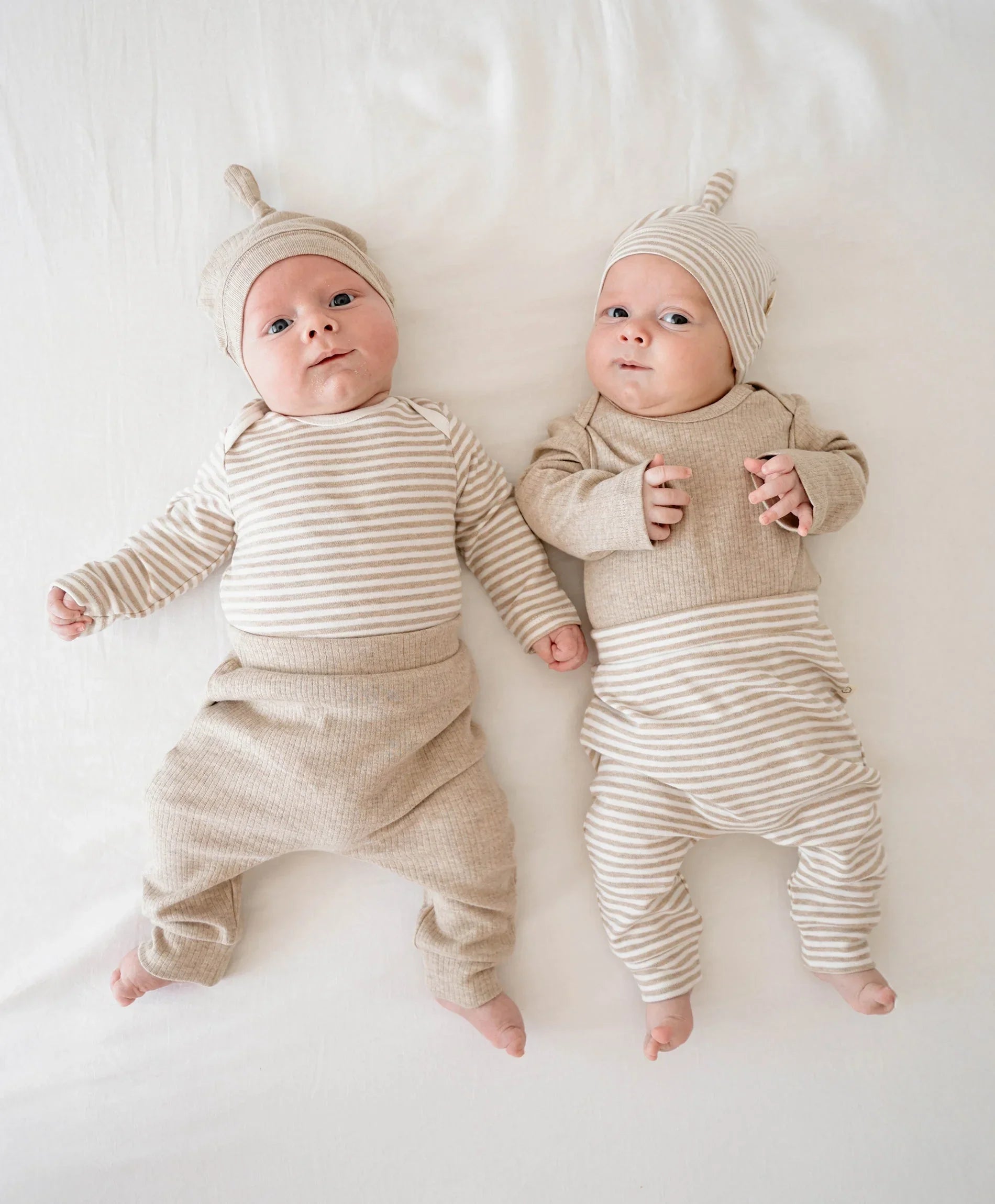 Comfy baby long sleeve bodysuit - Heather oat Lummi in Colour Babywear