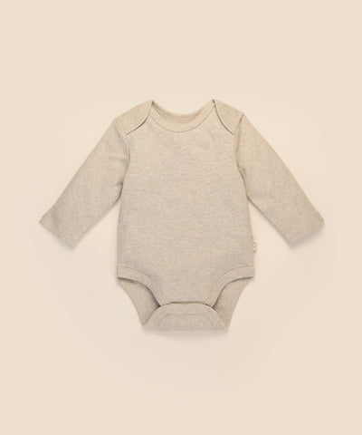 Comfy baby long sleeve bodysuit - Heather oat Lummi in Colour Babywear