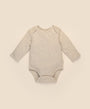 Comfy baby long sleeve bodysuit - Heather oat Lummi in Colour Babywear