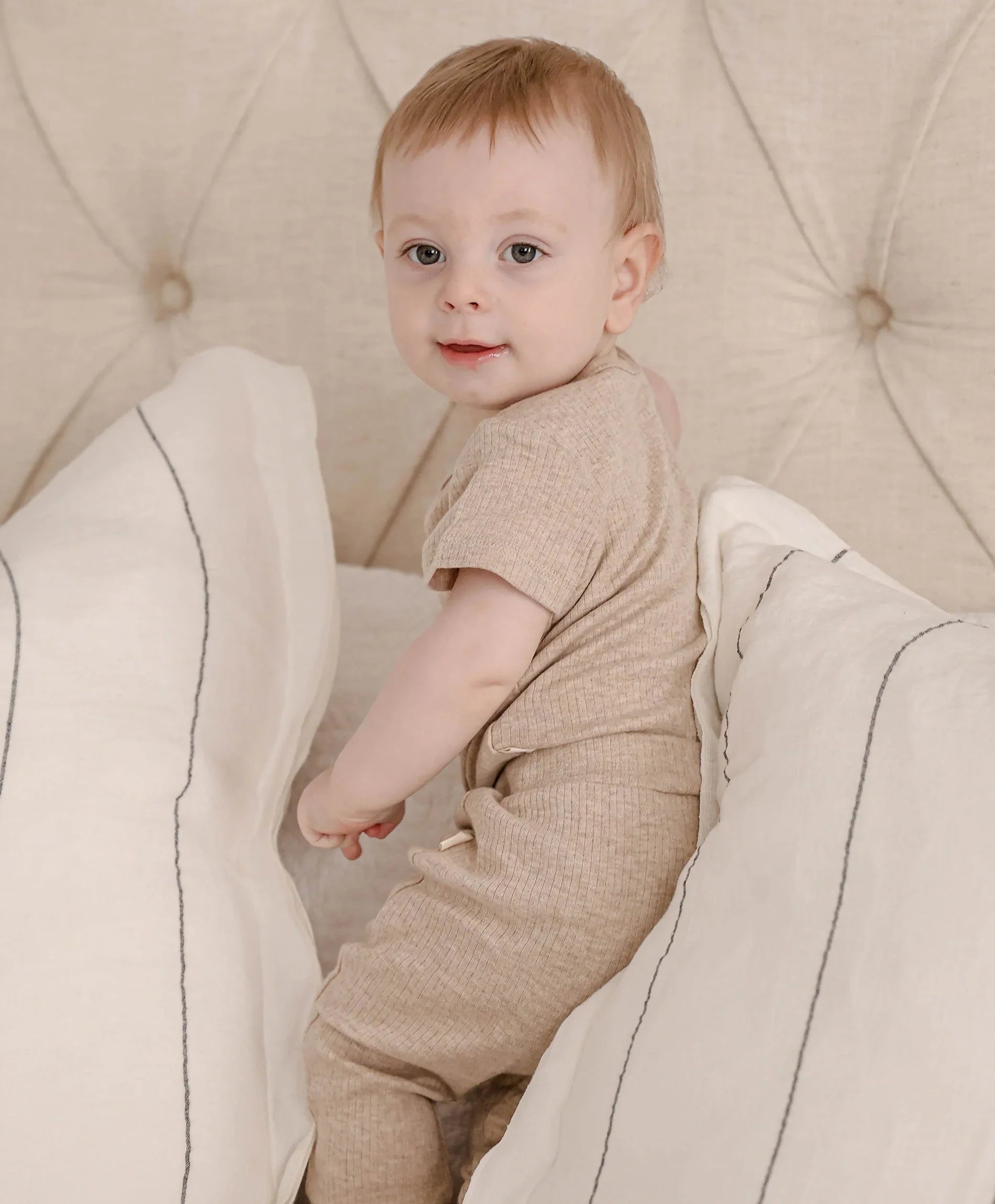 Comfy Baby Leggings - Heather oat Lummi in Colour Babywear