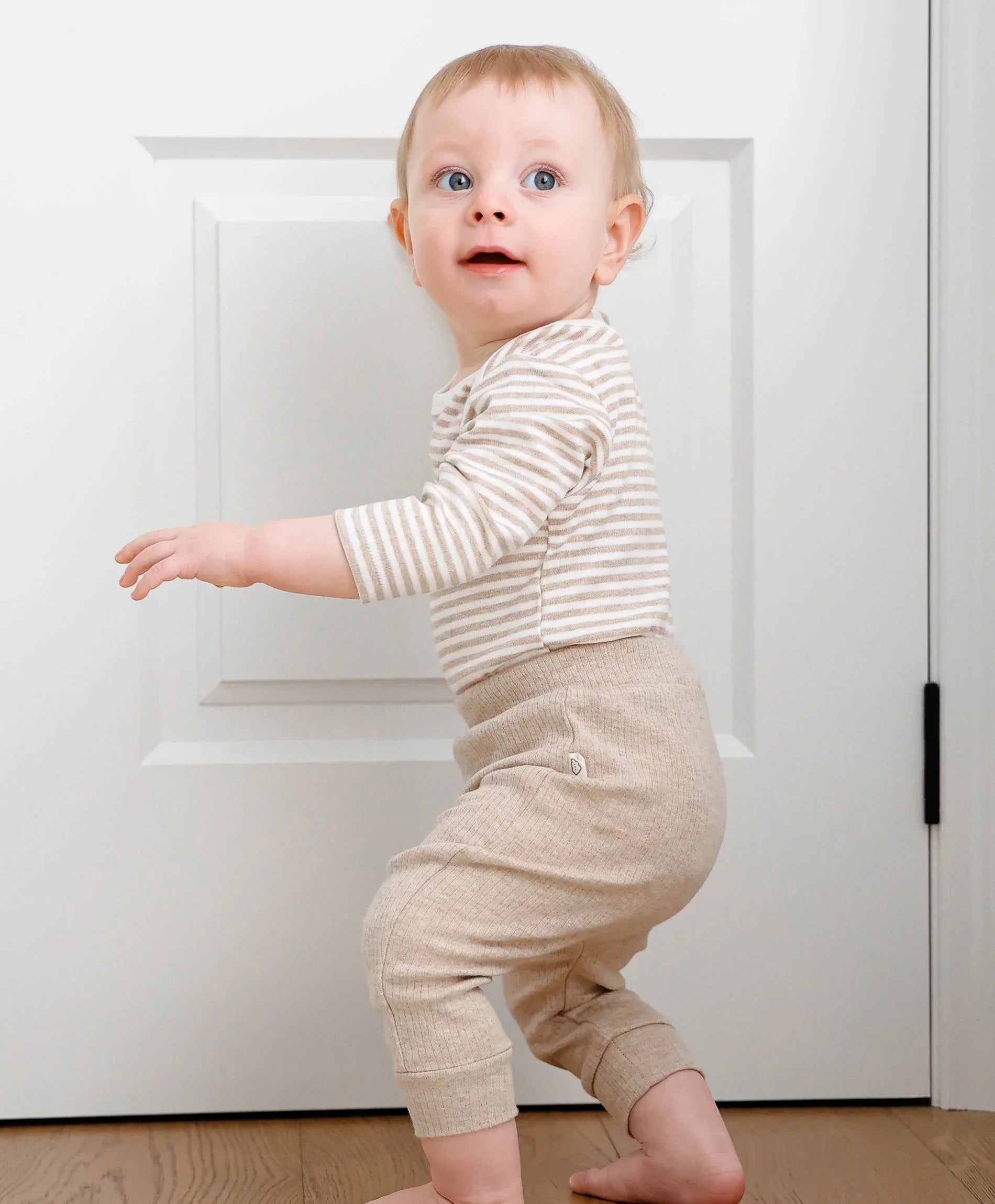 Comfy Baby Leggings - Heather oat Lummi in Colour Babywear