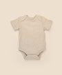 Comfy baby short sleeve bodysuit - Heather oat Lummi in Colour Babywear