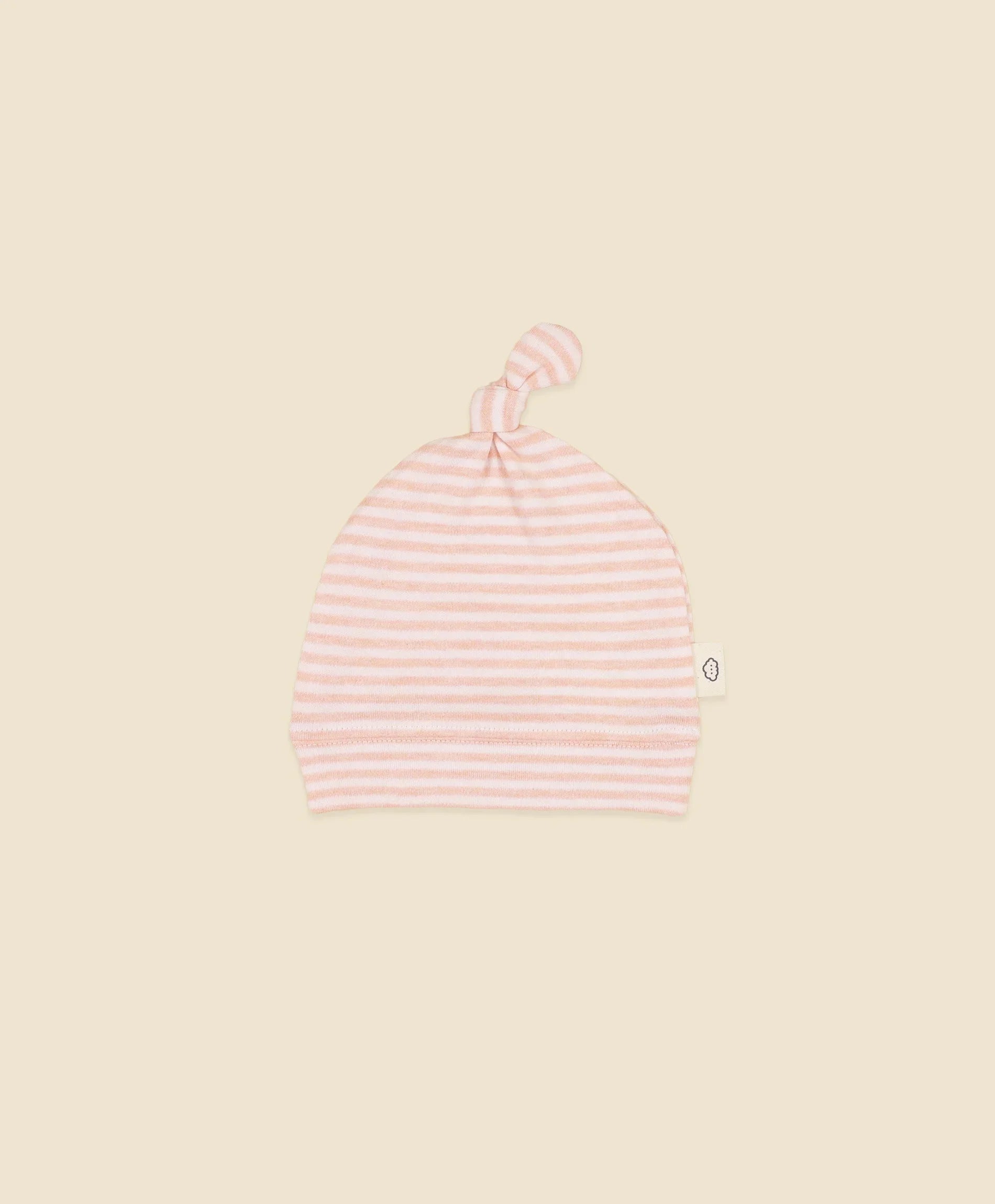 Comfy Beanie - Heather Pink stripes Lūmmi in Colour™ Babywear