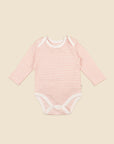 Comfy Baby Long Sleeve Bodysuit - Heather Pink stripes