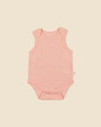 Comfy Baby Singlet Bodysuit - Heather Pink