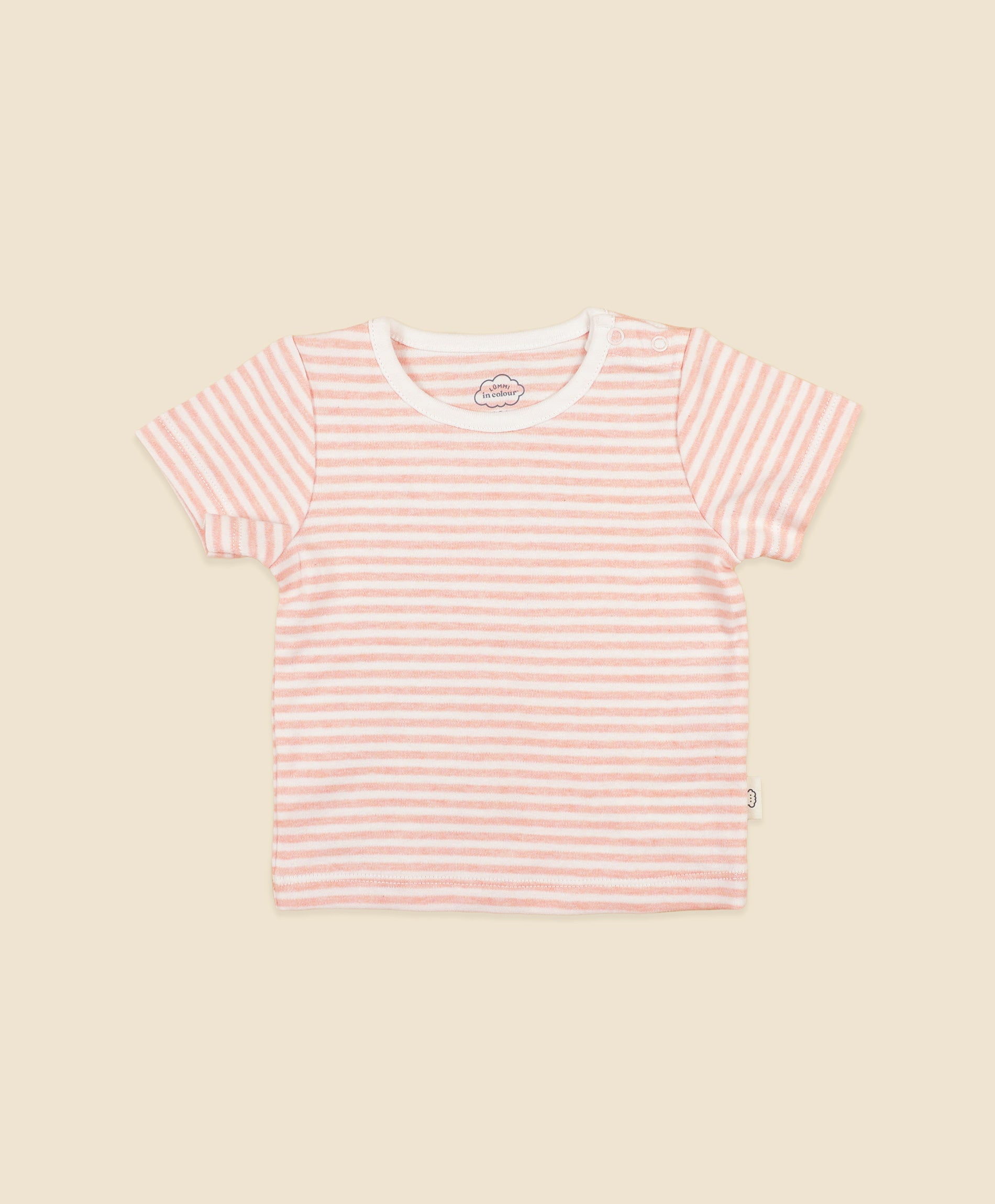Comfy Baby T-Shirt - Heather Pink stripes
