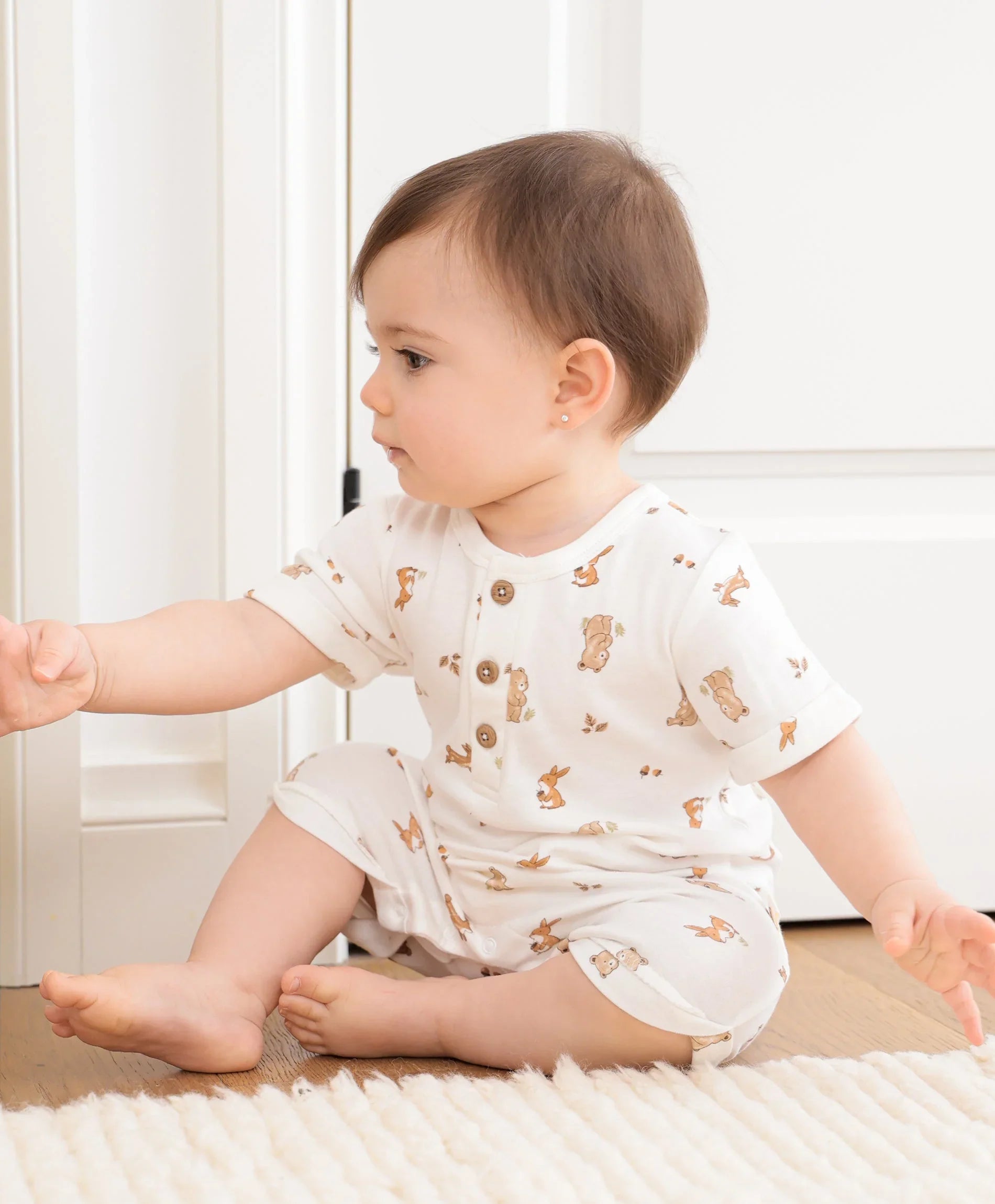 Organic Cotton Romper - Bear &amp; Bunny