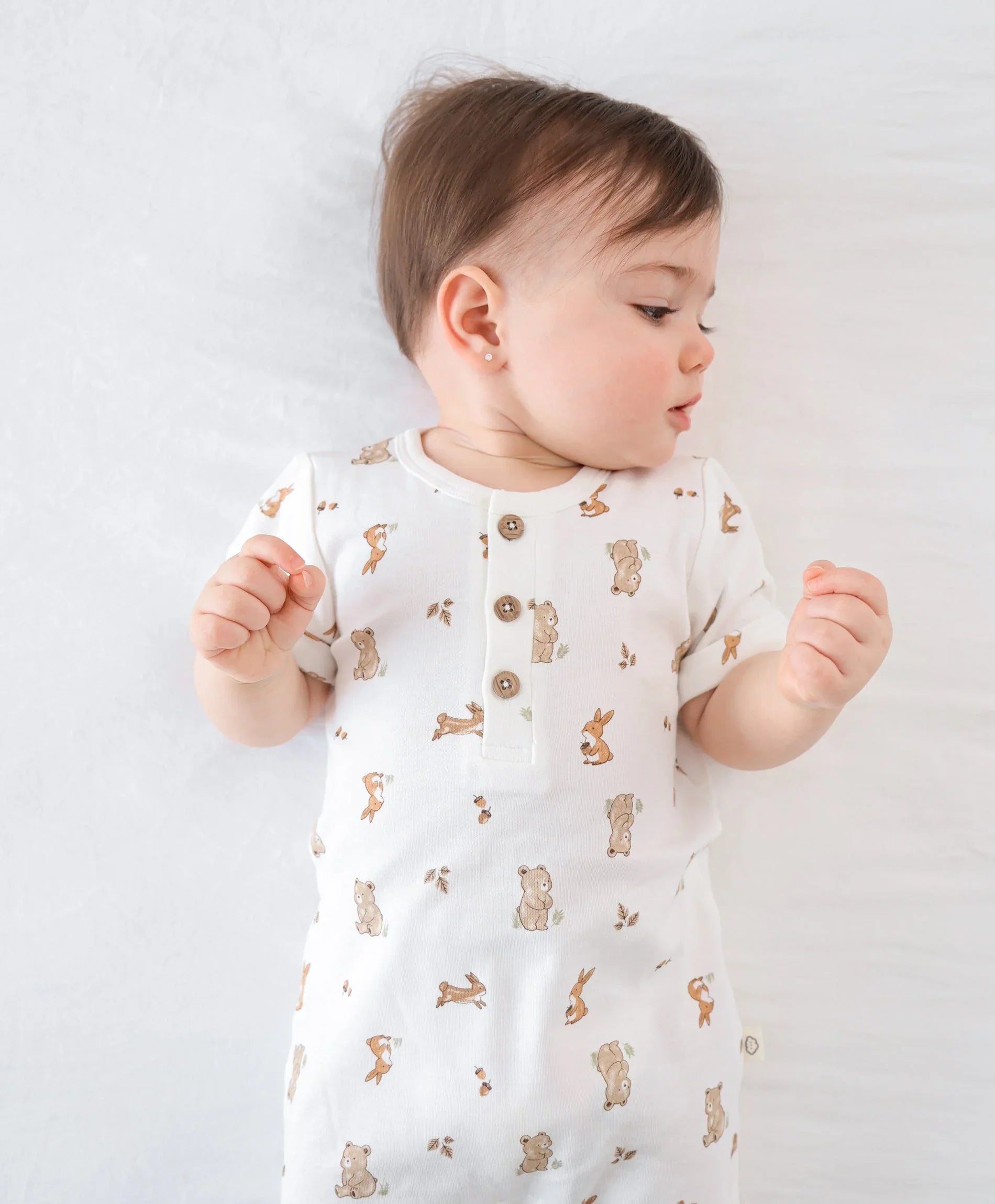 Organic Cotton Romper - Bear &amp; Bunny
