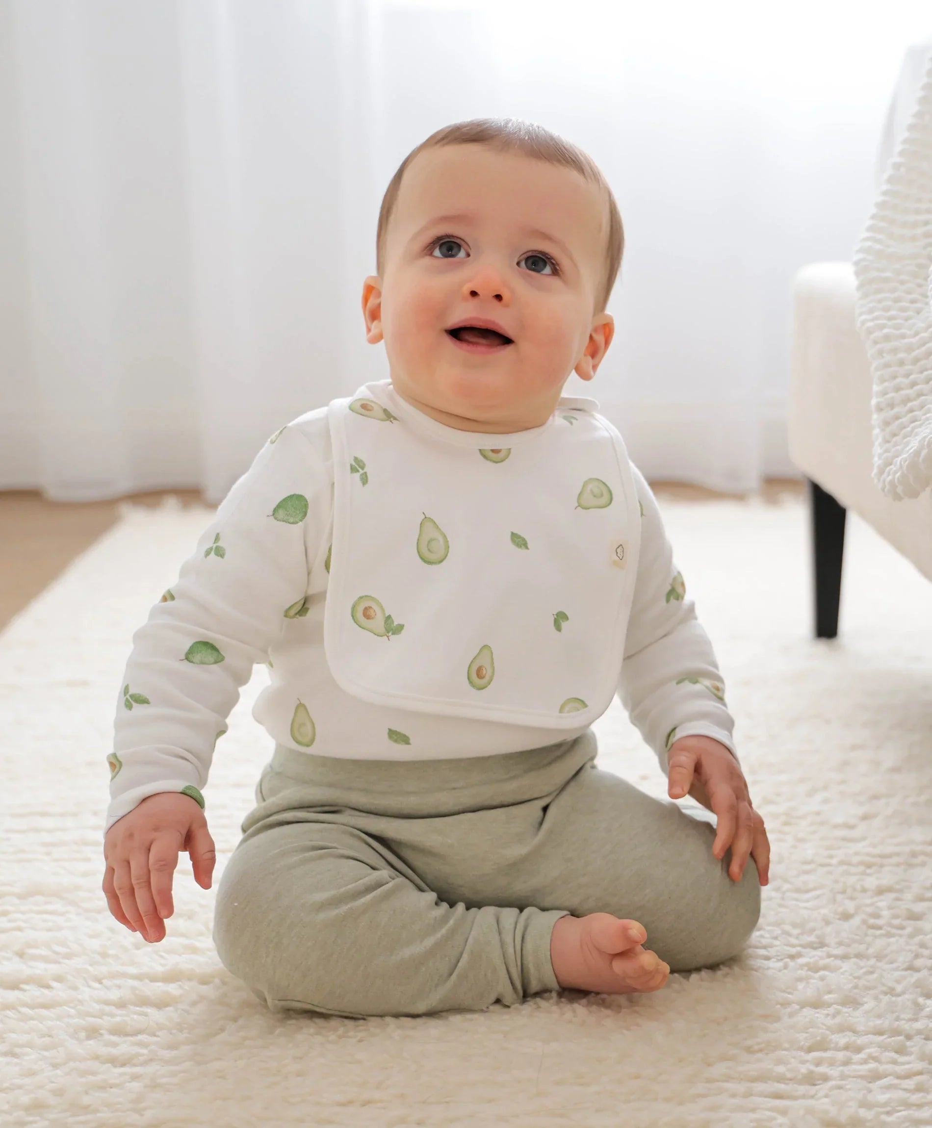 Baby bib - Avocados Lūmmi in Colour™ Babywear