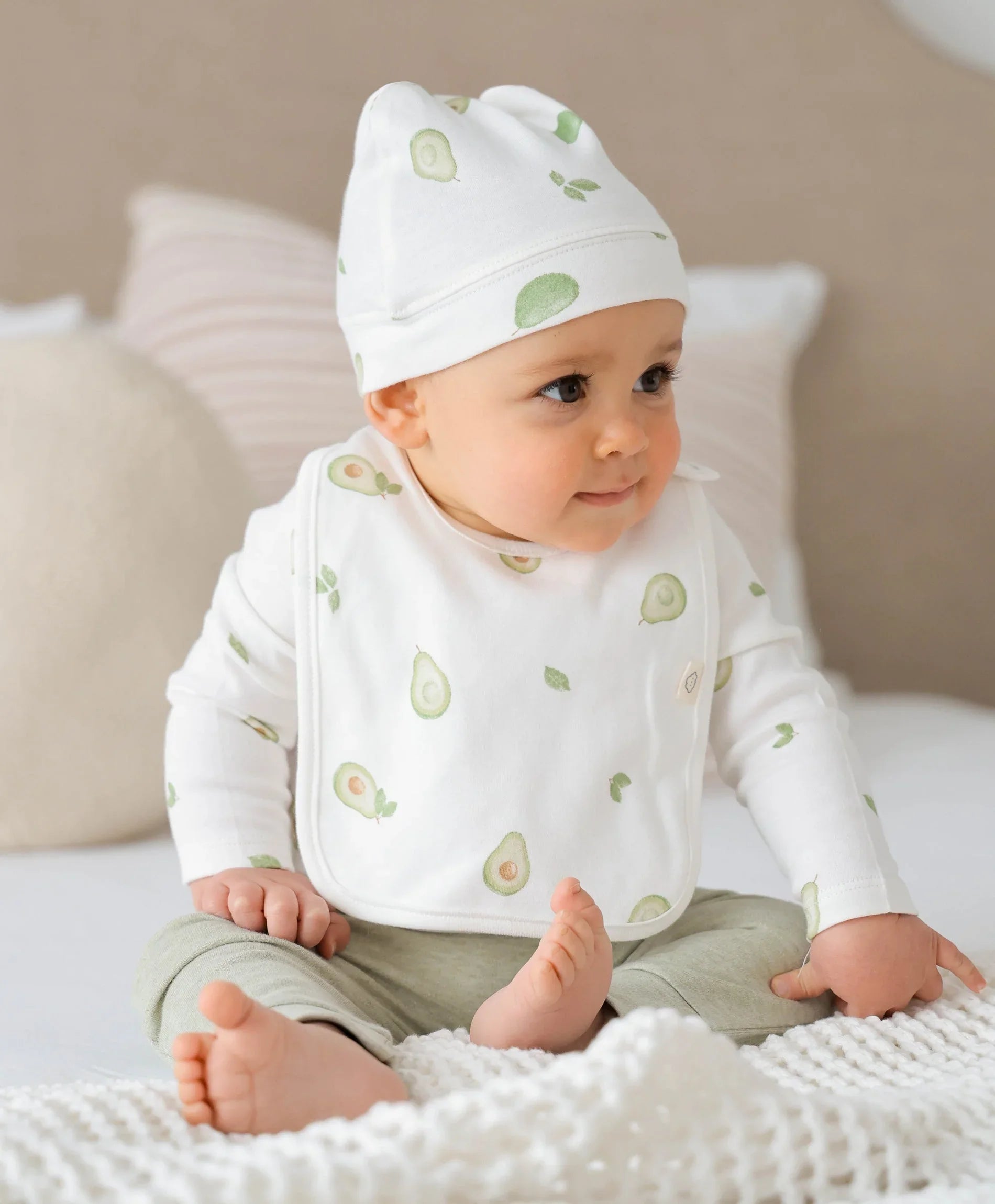 Baby bib - Avocados Lūmmi in Colour™ Babywear