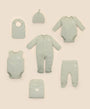 6PC Essentials Set - Heather Sage Green Lummi in Colour Babywear