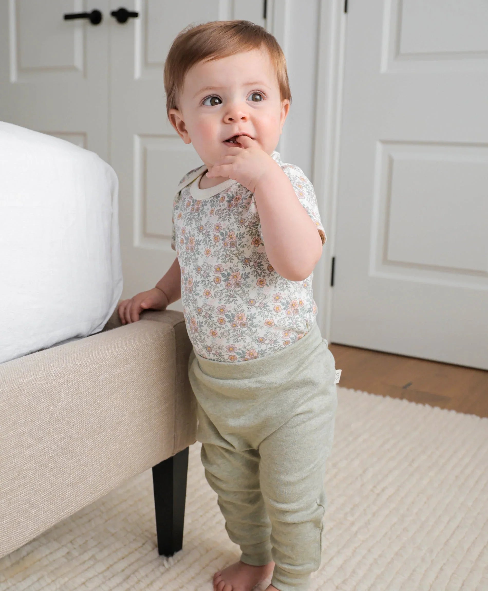 Organic Cotton Leggings - Heather Sage Green