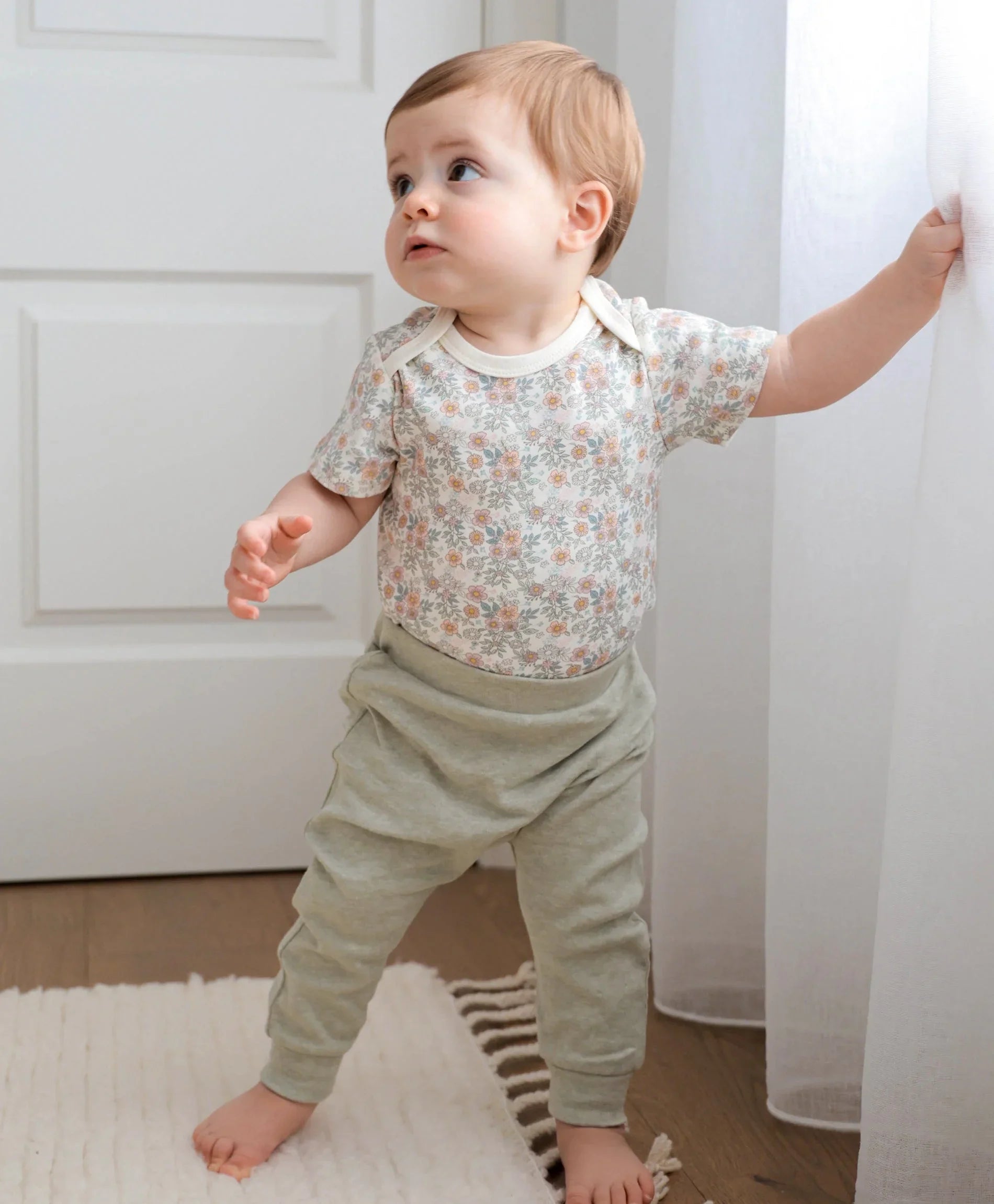 Organic Cotton Leggings - Heather Sage Green