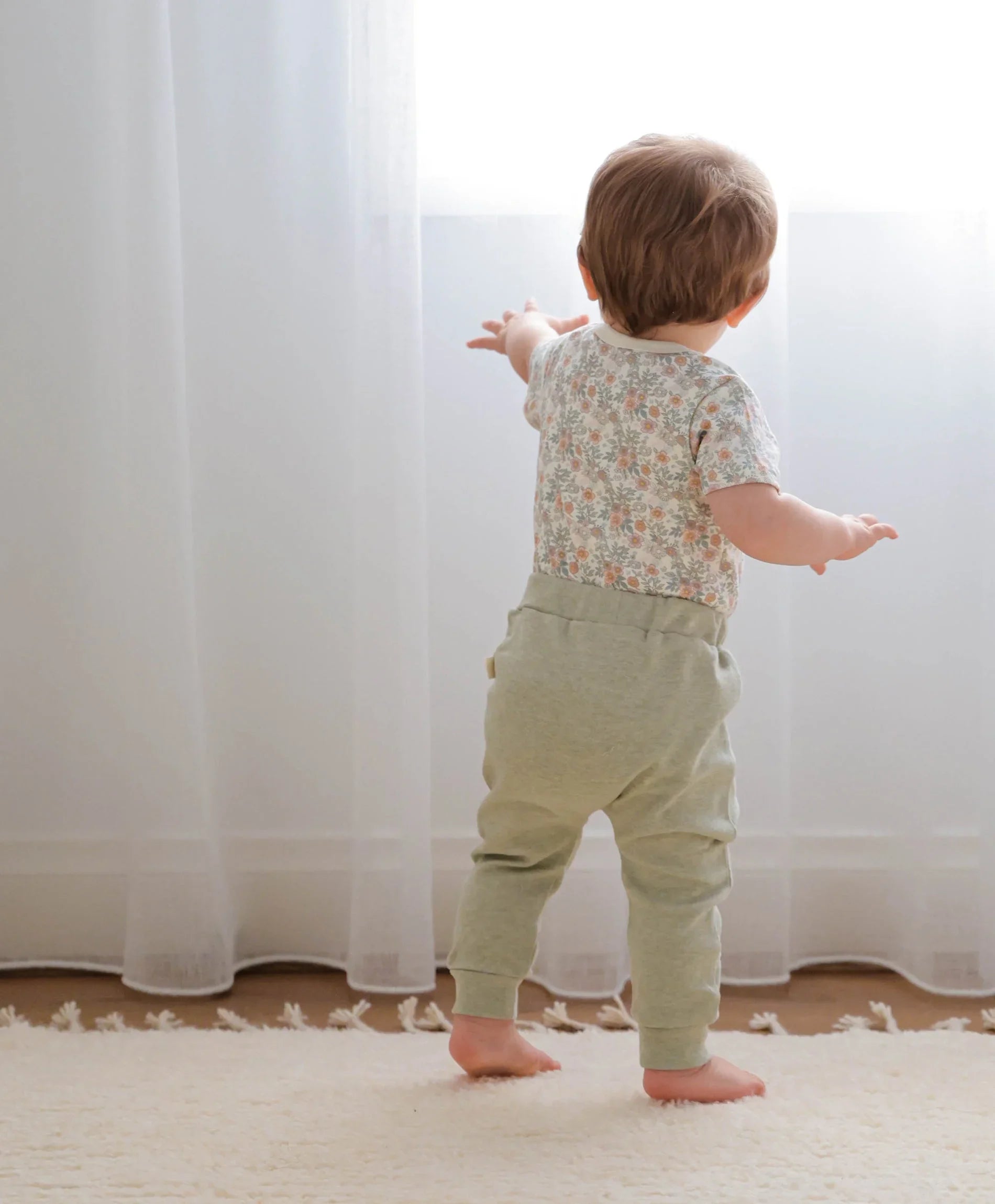 Organic Cotton Leggings - Heather Sage Green