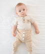 Organic Cotton Short Sleeve Bodysuit - Bear & Oat Stripes