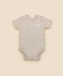 Organic Cotton Short Sleeve Bodysuit - Heather Oat