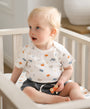 Organic Cotton Baby Short Sleeve Bodysuit - Sea