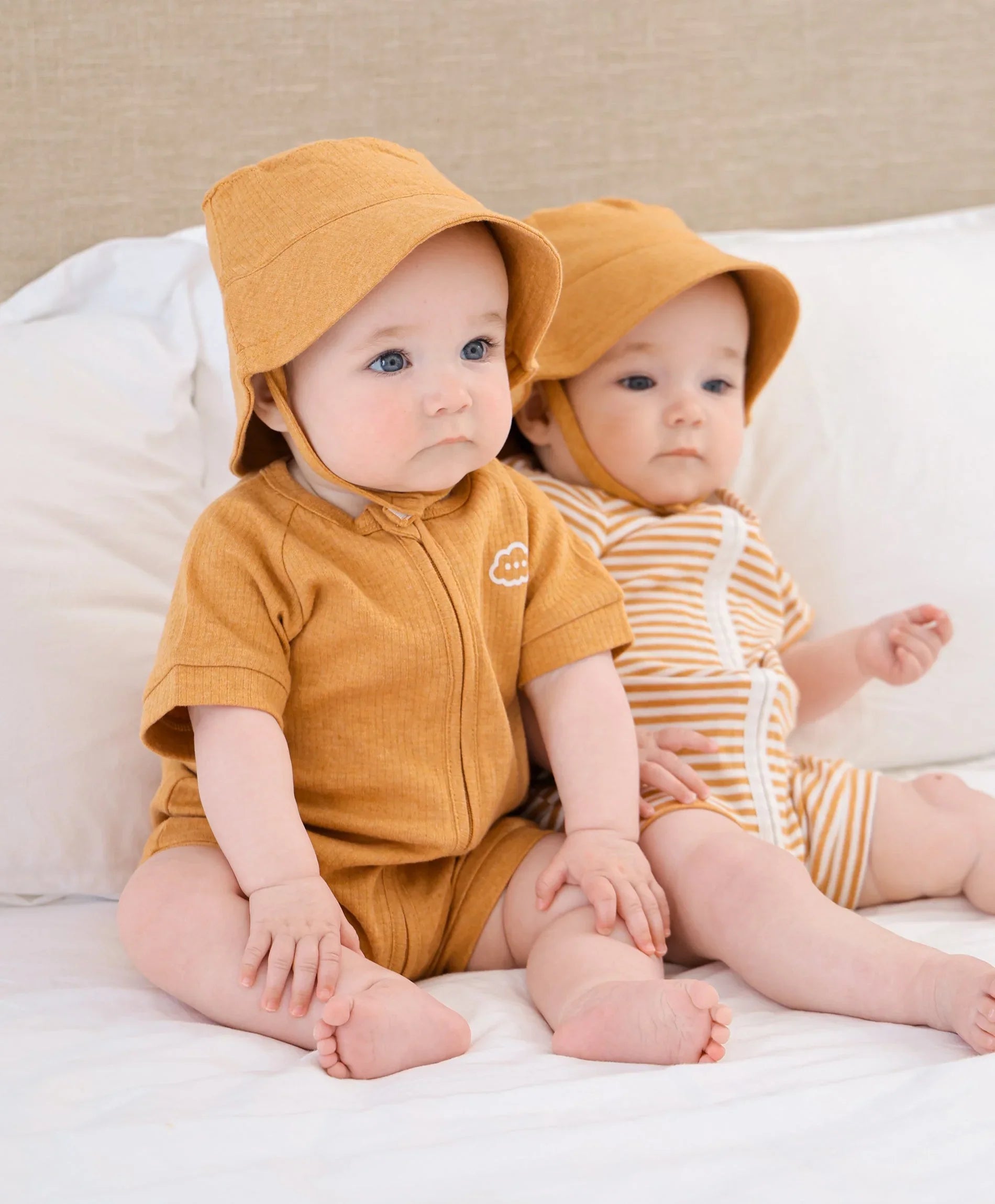 Organic Cotton Sun Hat - Heather Caramel