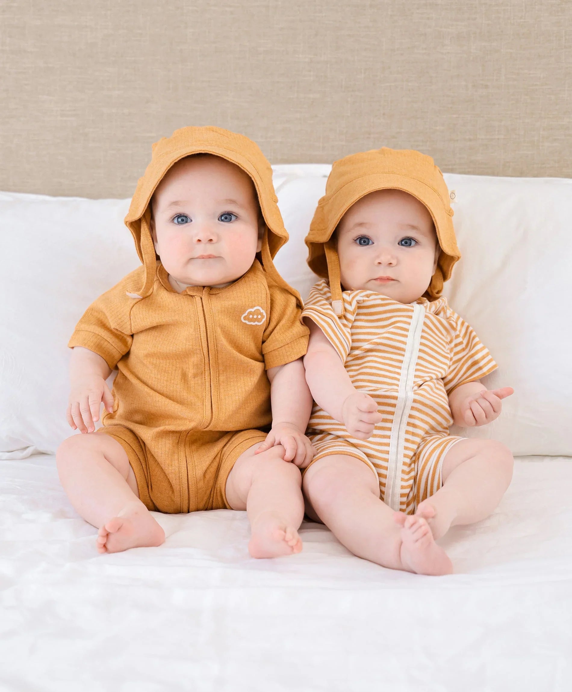 Organic Cotton Sun Hat - Heather Caramel